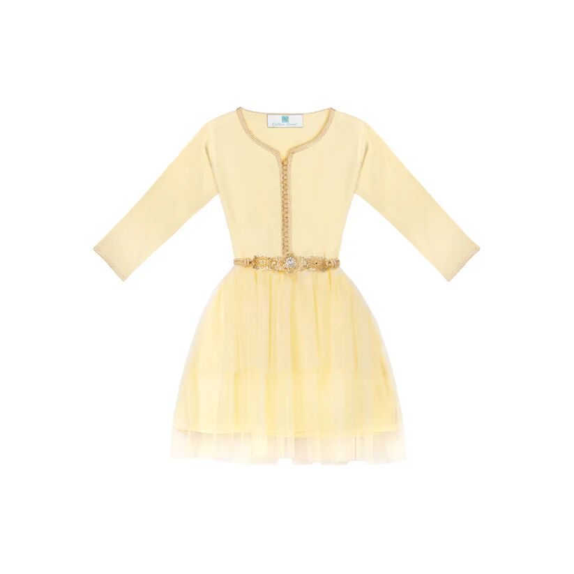 Caftan avec Manches Crêpe Georgette en Soie