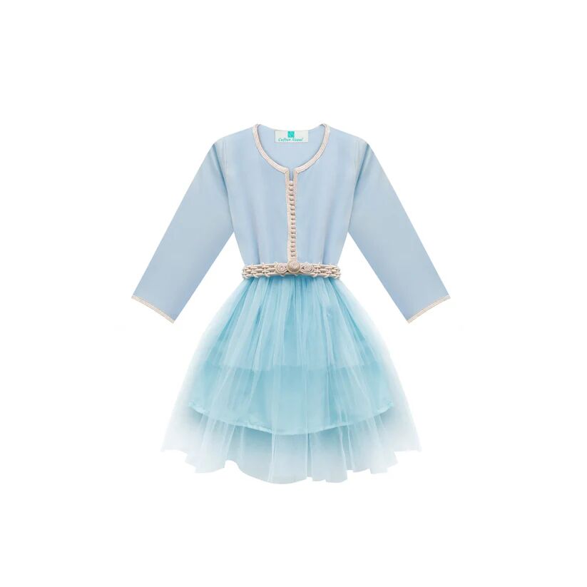 Caftan avec Manches en Crêpe Georgette de Soie
