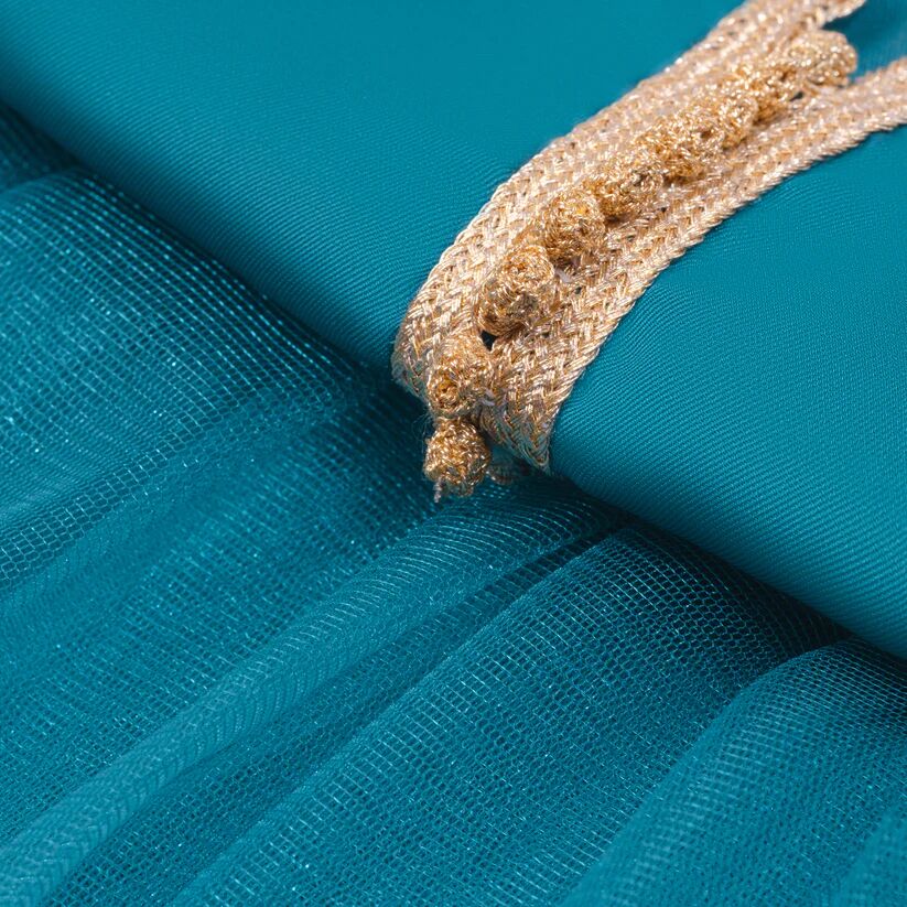 Caftan avec Manches en Crêpe Georgette en Soie thumbnail 2