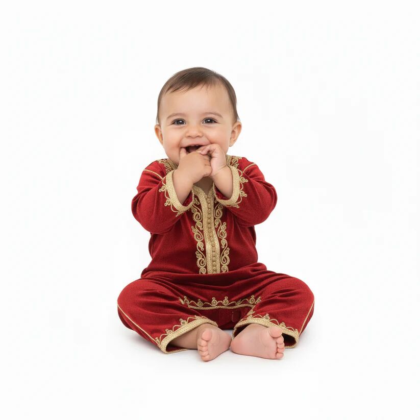 Grenouillère - bordeaux royal pour bébé avec selham thumbnail 4