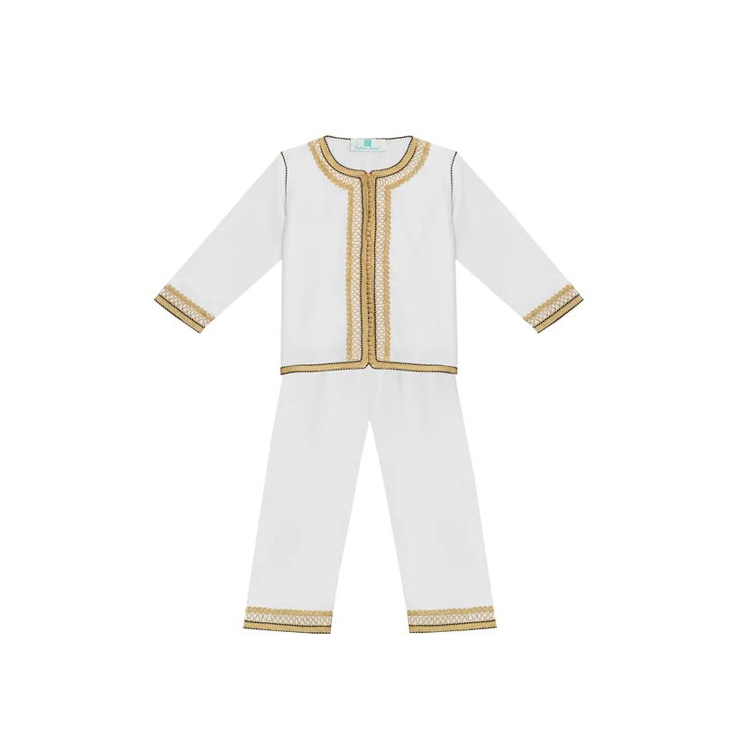 Jabador - Blanc pour Enfant avec Selham Noir thumbnail 4