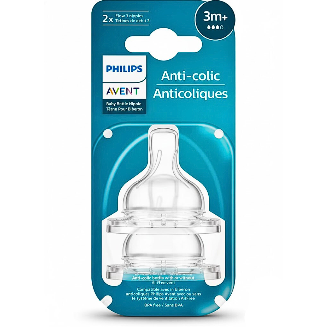 Avent Tetine Anti-colic Flow3 +3m Reference Scy763/02