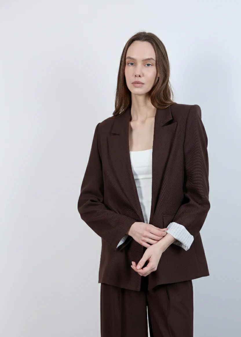Veste Blazer Doublée - Marron Chocolat