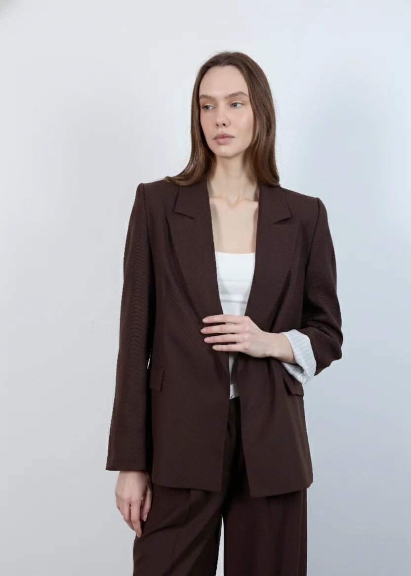 Veste Blazer Doublée - Marron Chocolat