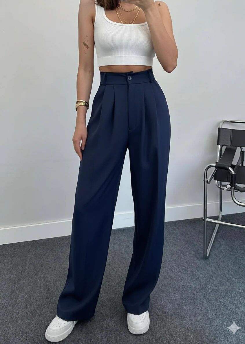 Pantalon Palazzo Taille Haute