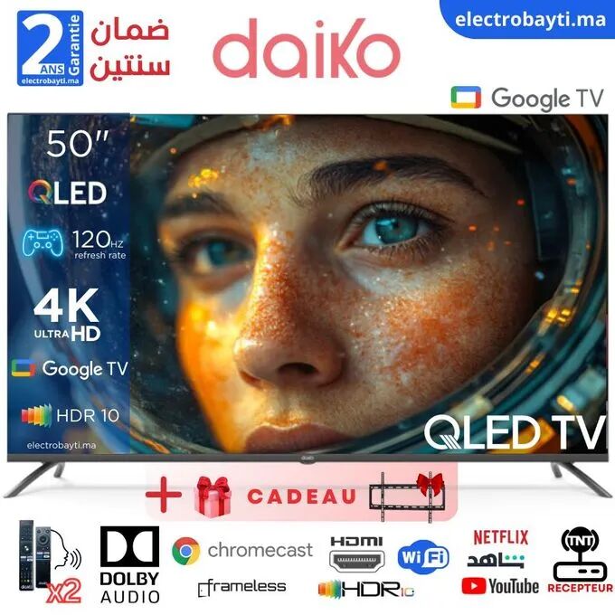 Daiko - 50 QLED Google TV - 4K UHD - HDR10 - 120HZ Gaming -Dolby Audio