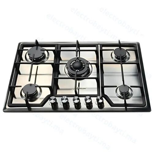 Schlëizer Plaque De Cuisson - À Gaz - 5 Feux - INOX
