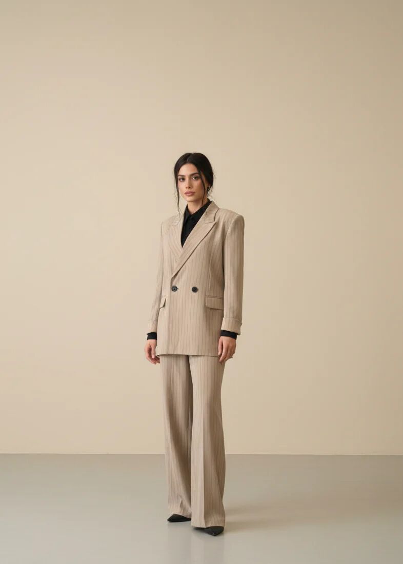 Ensemble Tailleur / Veste Croisée Rayé thumbnail 4