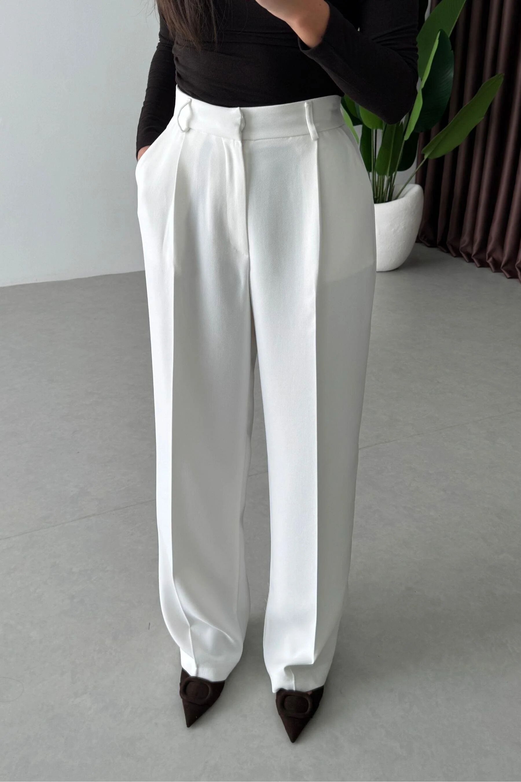 Pantalon Fluide Premium - Blanc thumbnail 2
