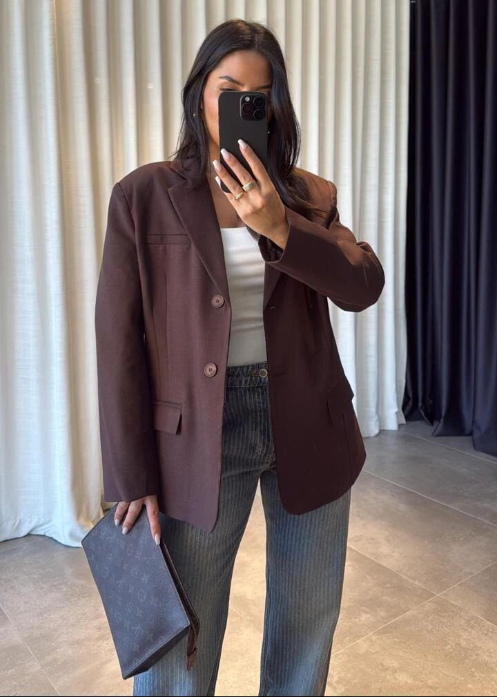 Blazer Marron Chocolat Oversize