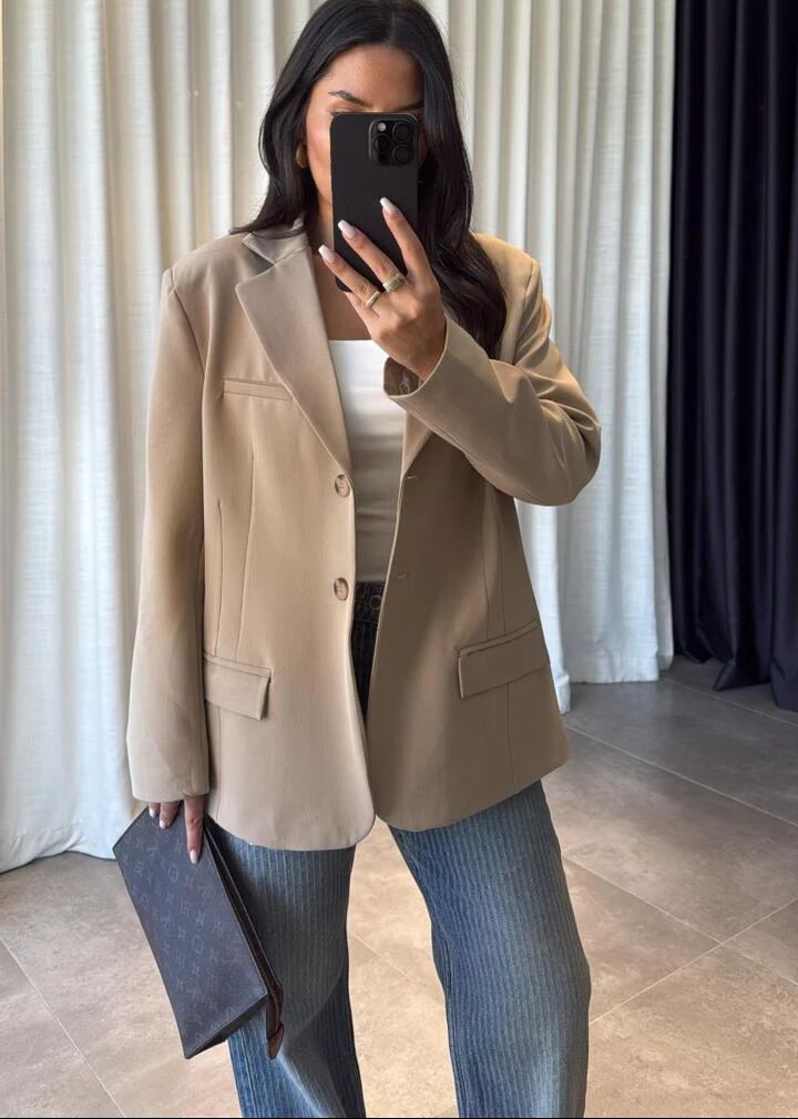Blazer Oversize Beige thumbnail 3