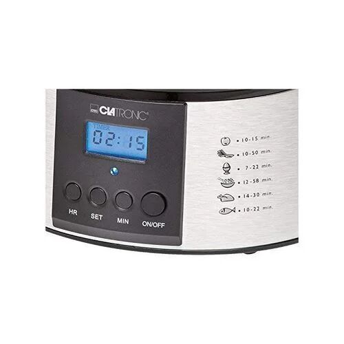 Clatronic Cuiseur à vapeur 800w3 compartiment en acier inoxydable