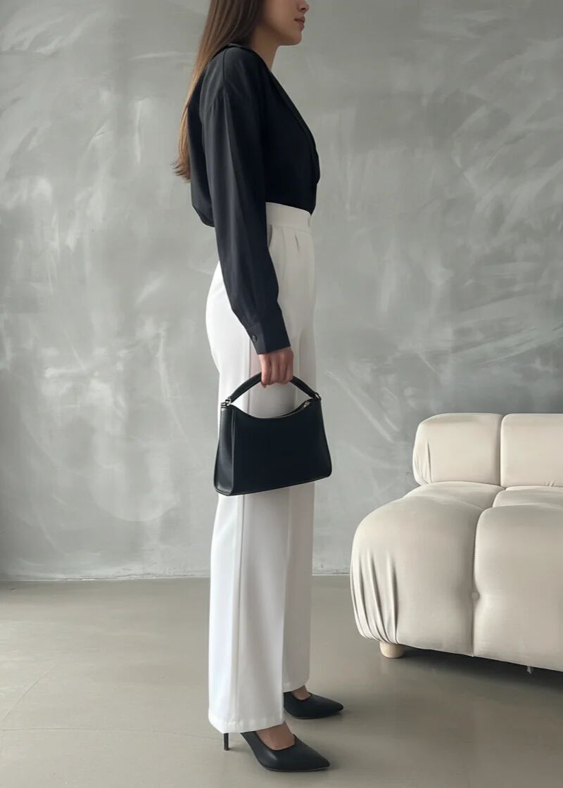 Pantalon Palazzo Taille Haute Élégant