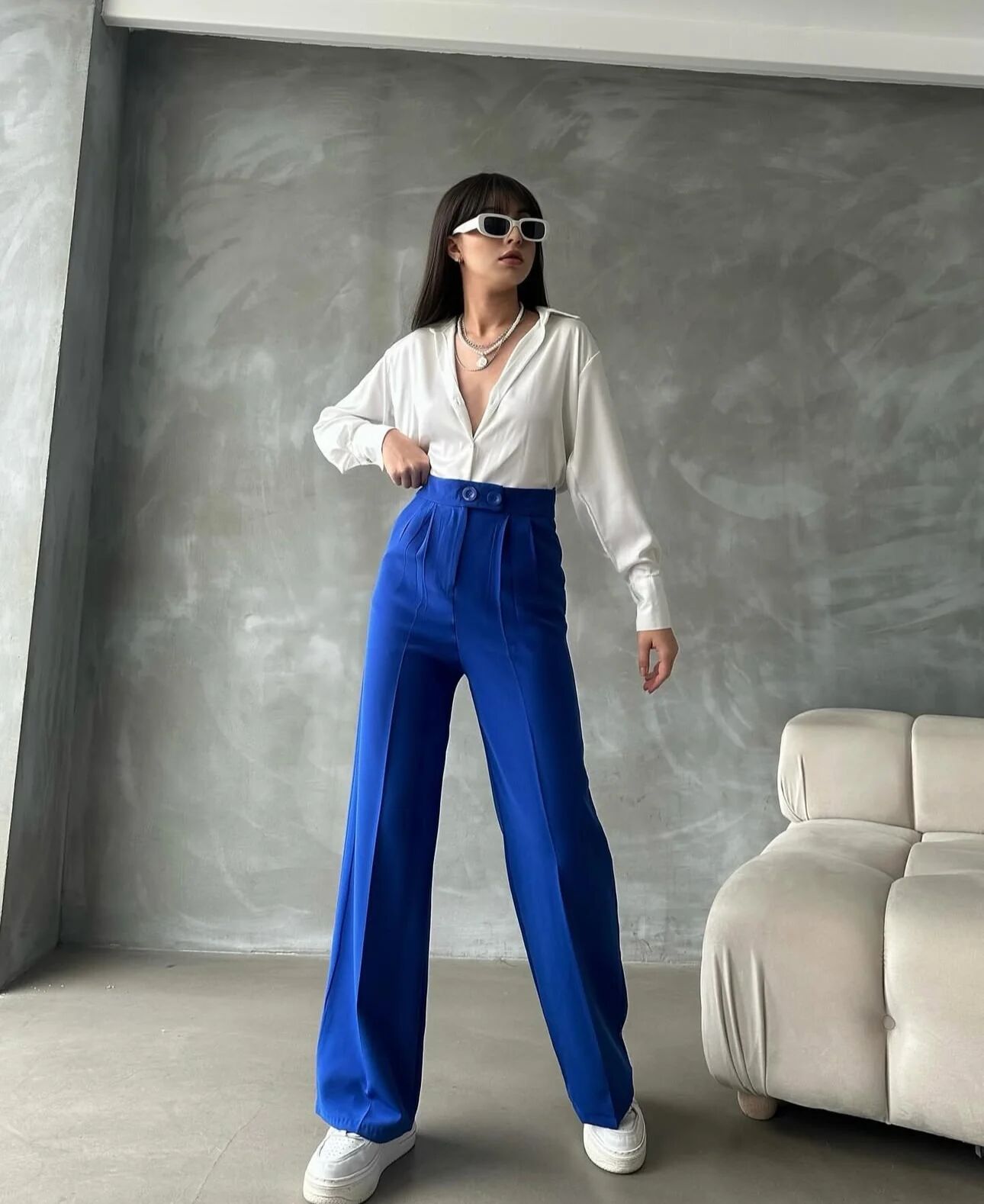 Pantalon Palazzo Taille Haute Élégant thumbnail 3