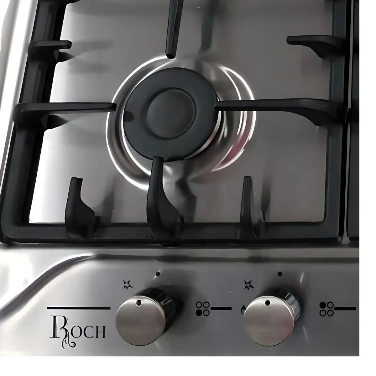 Roch - Plaque de cuisson à gaz encastrable - inox 4 feux - en fonte 60cm - B640