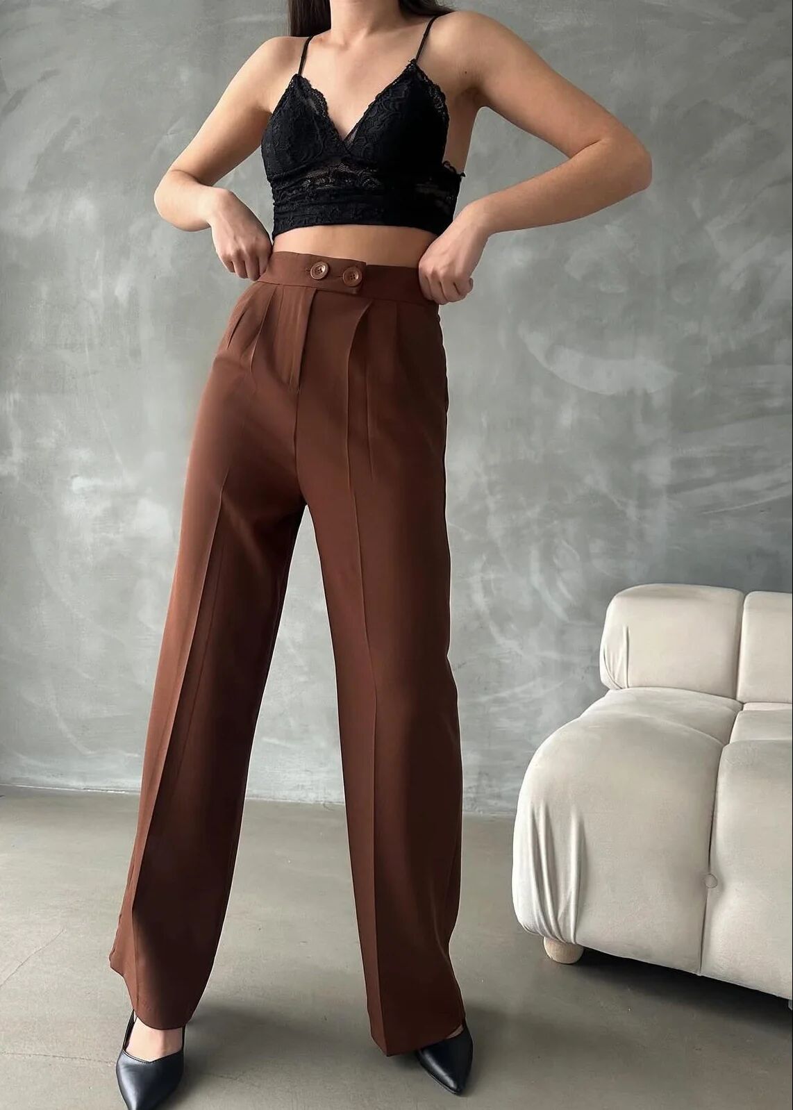 Pantalon Palazzo Taille Haute Élégant thumbnail 1