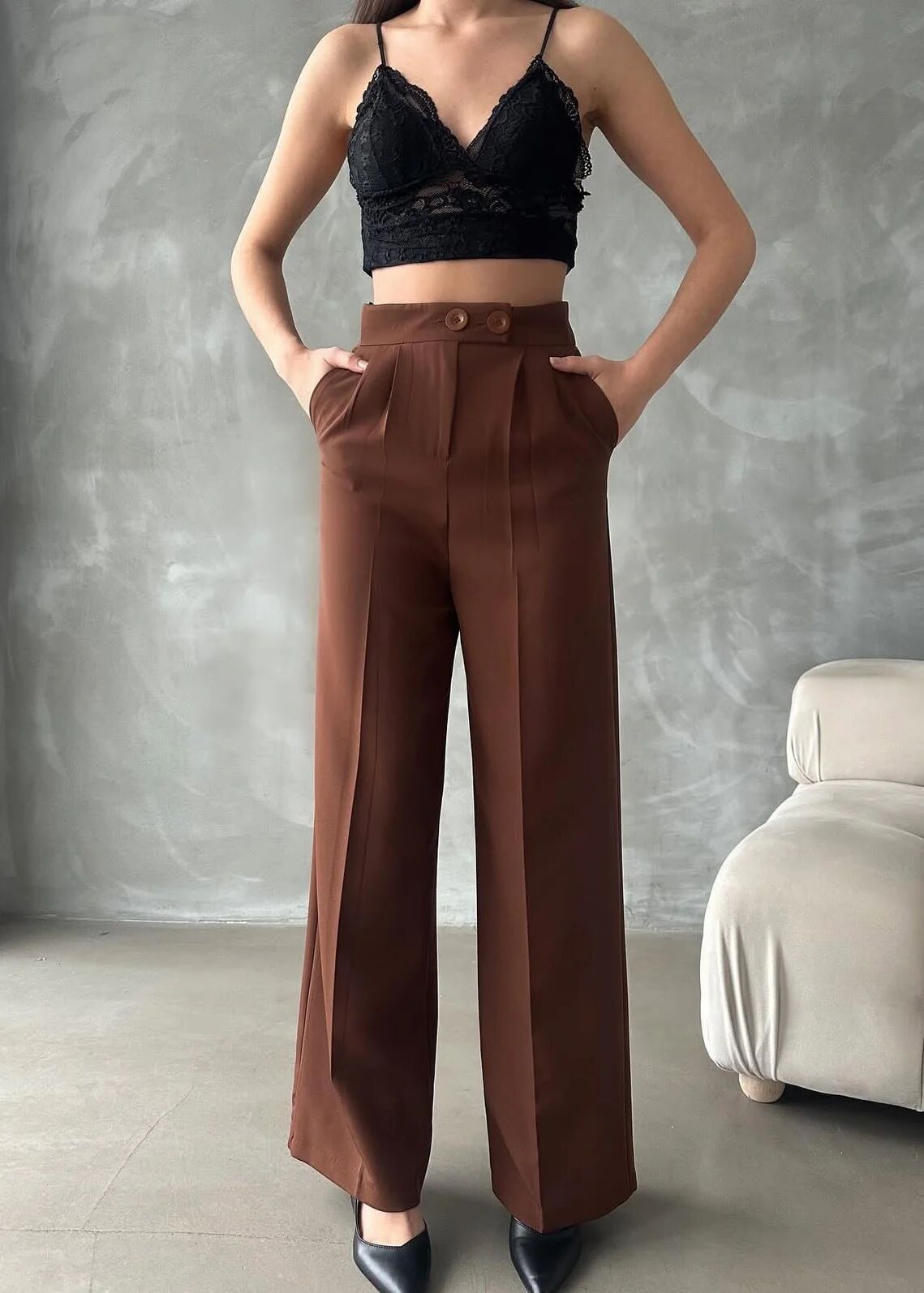 Pantalon Palazzo Taille Haute Élégant thumbnail 3