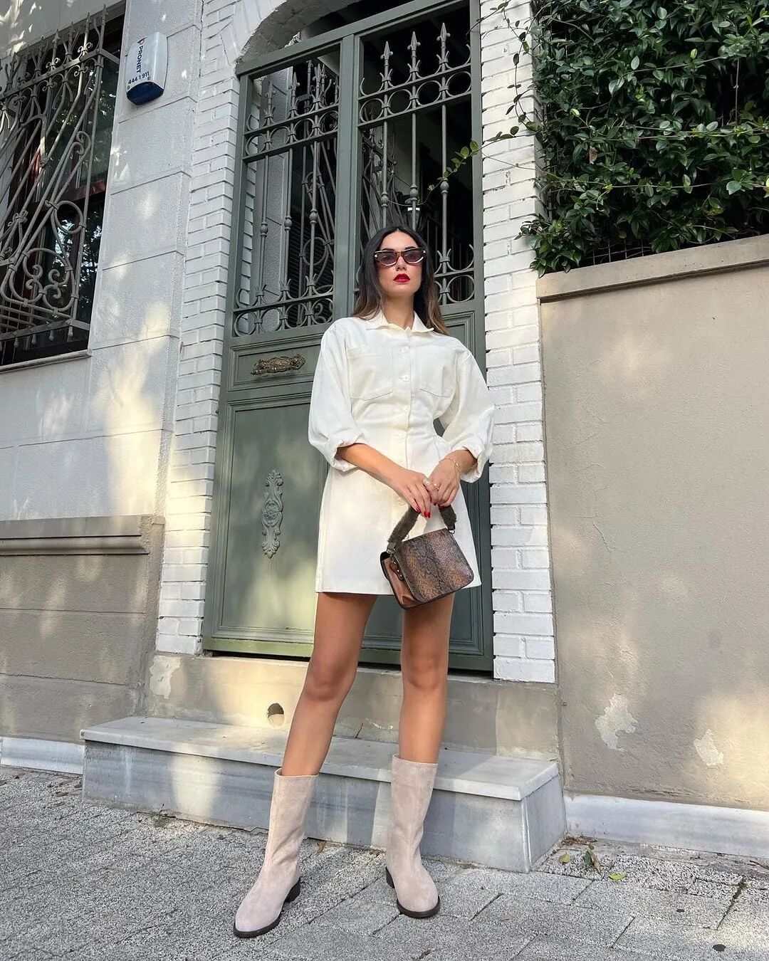 Bottes En Suédine À Semelle Plate