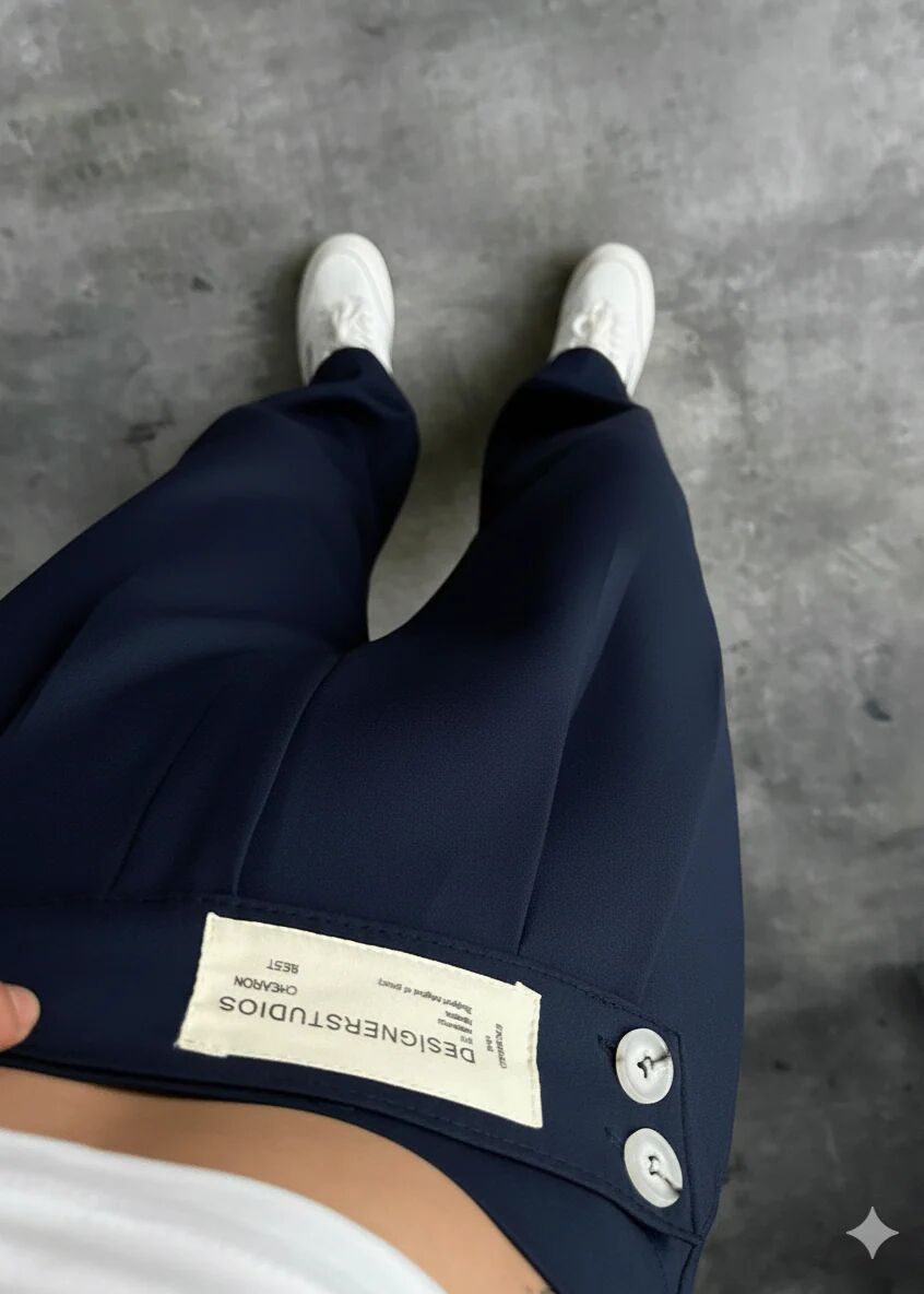 Pantalon Palazzo à Détails Boutonnés