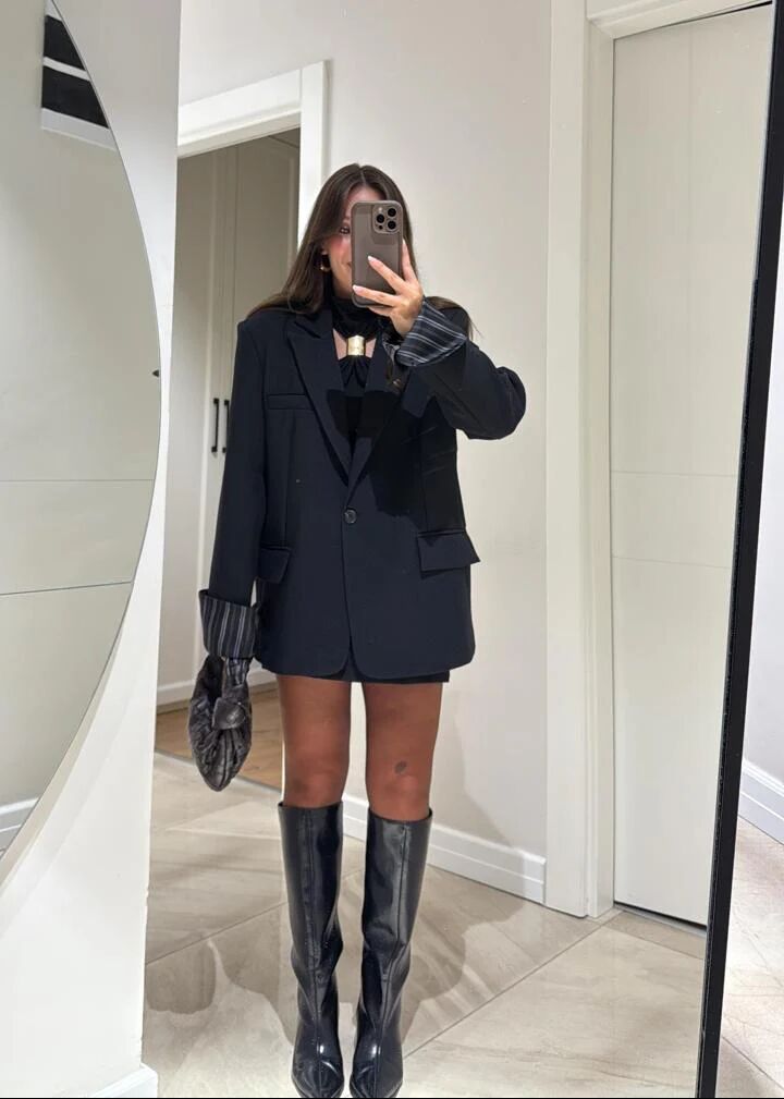 Blazer Oversize À Doublure Rayée