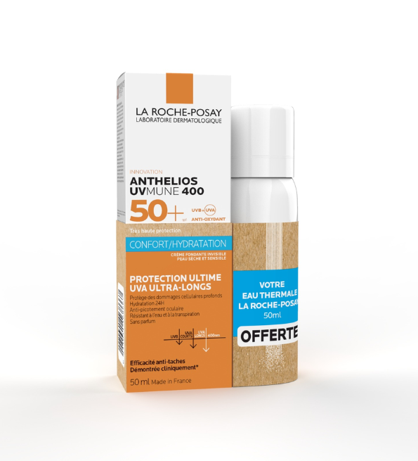 Anthelios Creme Fondante Uvmune 400 50ml + Eau Thermale 50ml Offerte
