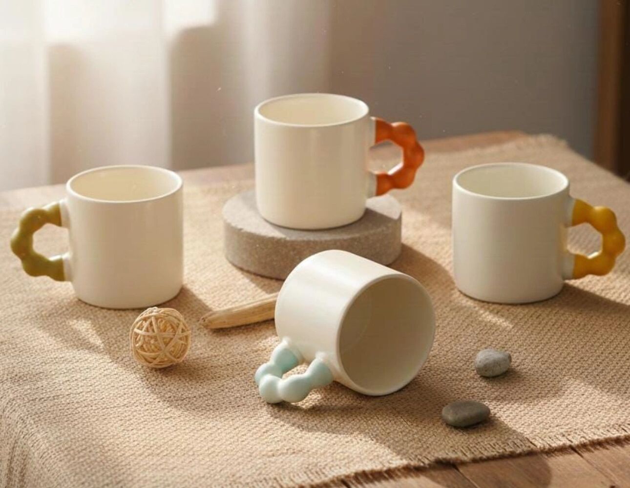 Lot De 4 Tasses En Céramique Mate – Design Scandinave thumbnail 1