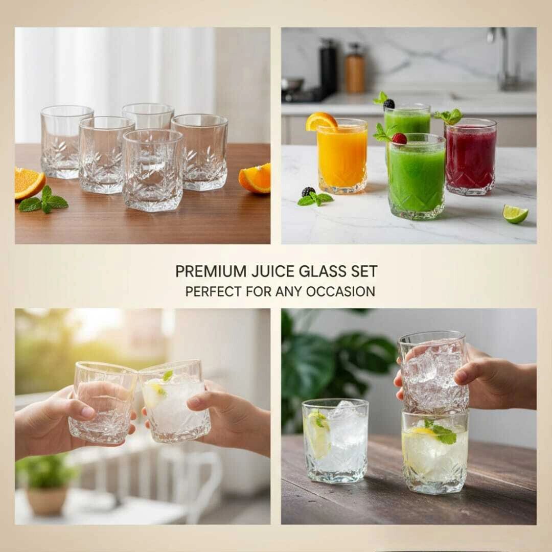 Lot de 6 Verres Eau ou Jus en Cristallin T