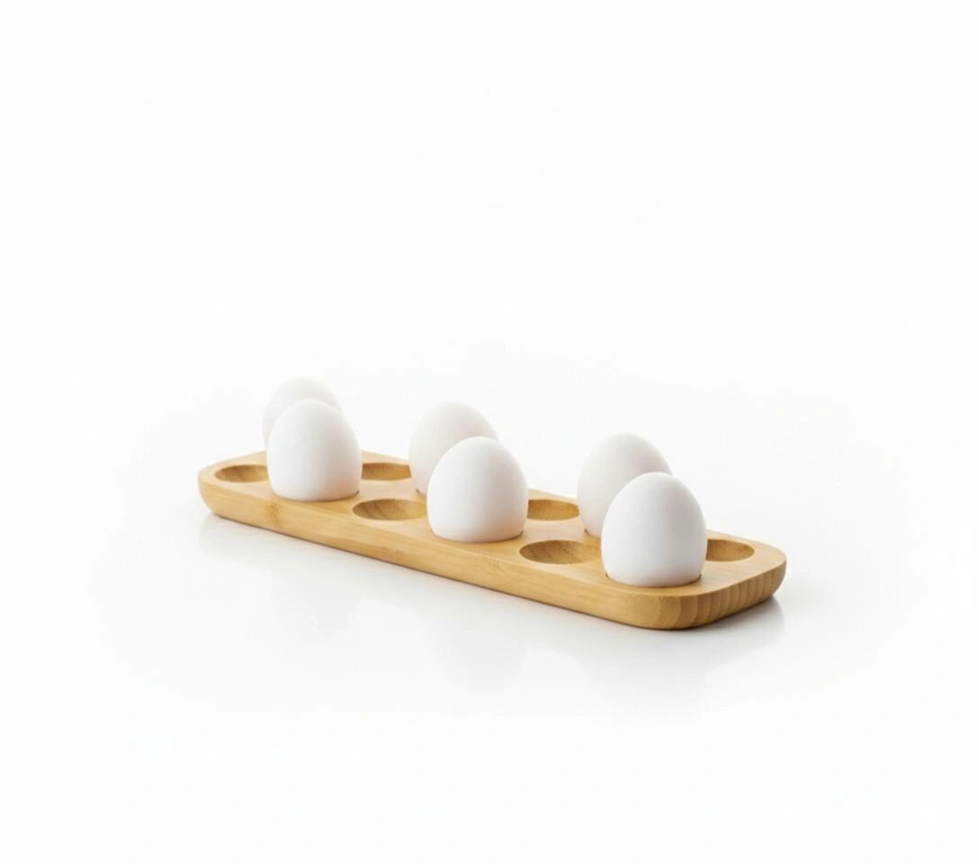 Porte-Œufs design en bois de bambou – Organisateur de cuisine moderne (12 Emplacements)