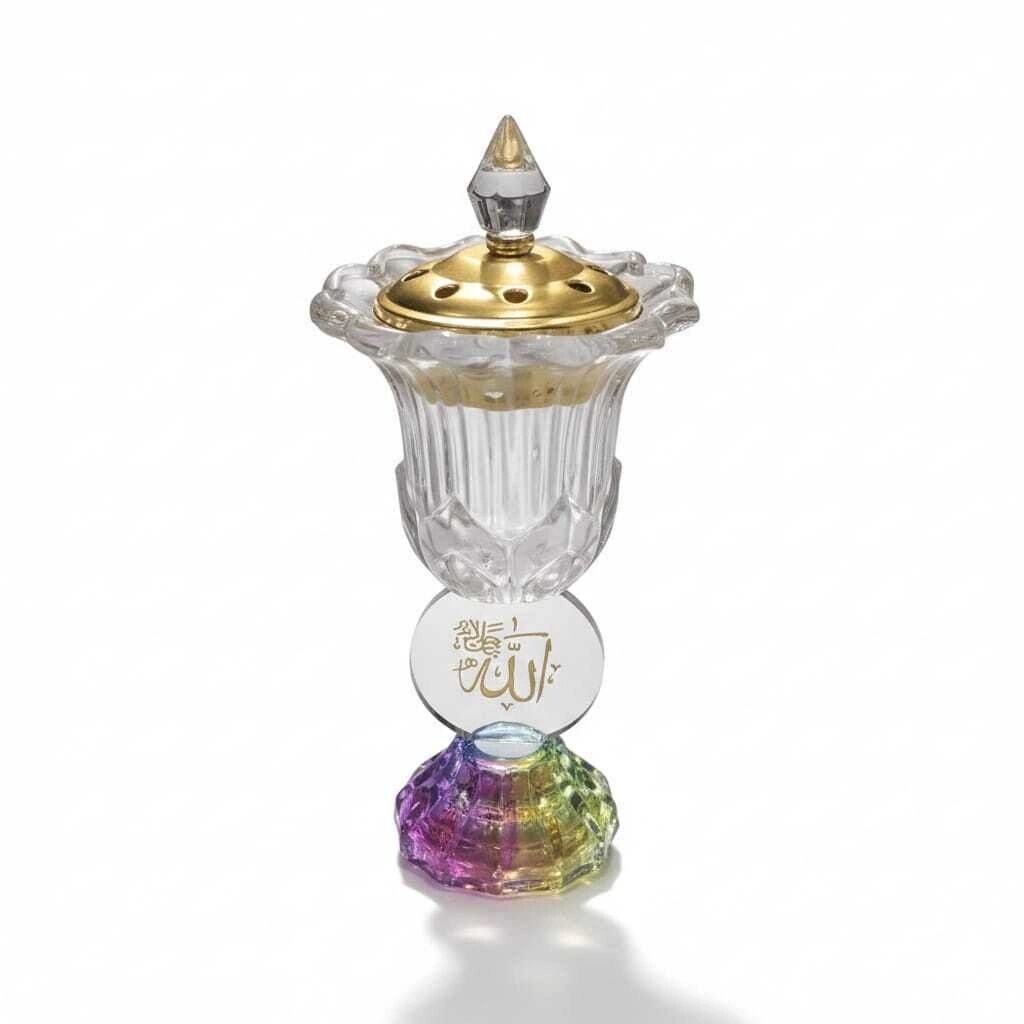 Brûleur d’Encens Mbekhre en Verre Texturé - 19cm/5cm