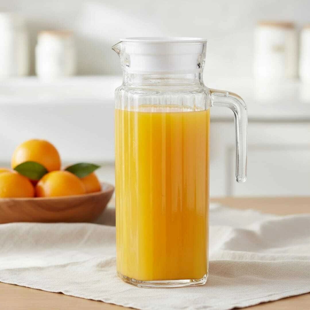 Carafe en verre strié avec couvercle – Élégance & fraîcheur