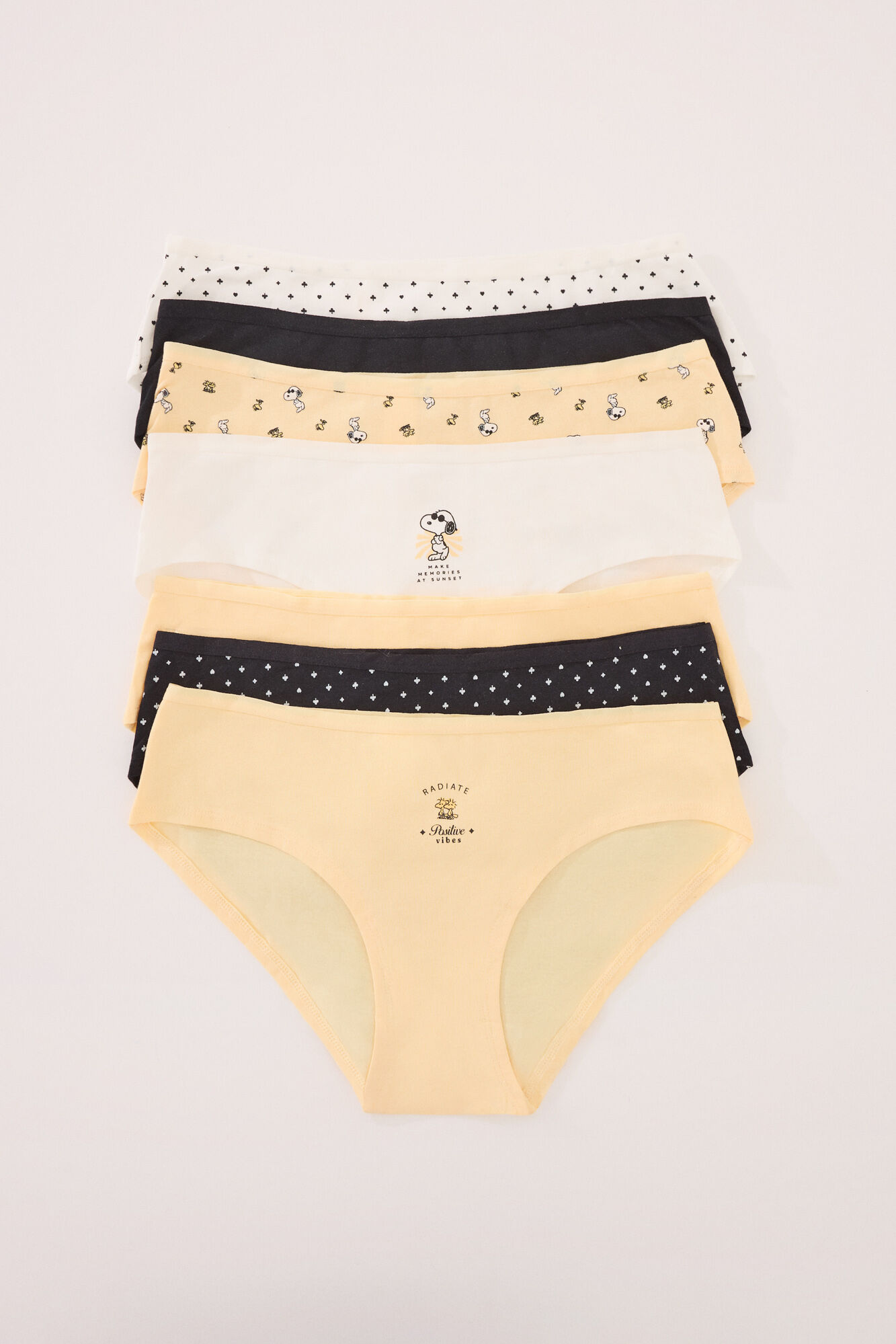 Lot de 7 Culottes Larges en Coton avec Imprimé Snoopy
