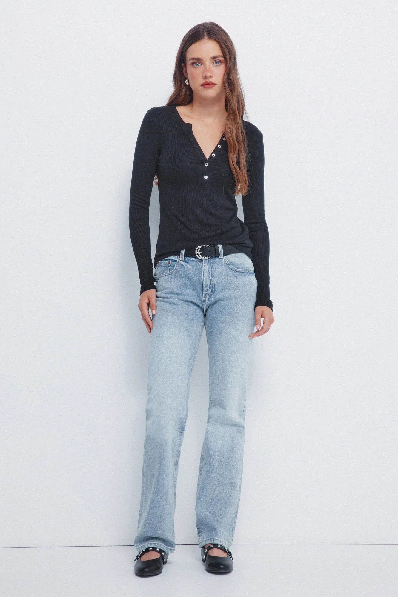 T-shirt Henley boutonné thumbnail 3