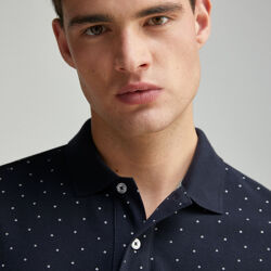 Polo regular fit en piqué imprimé all-over