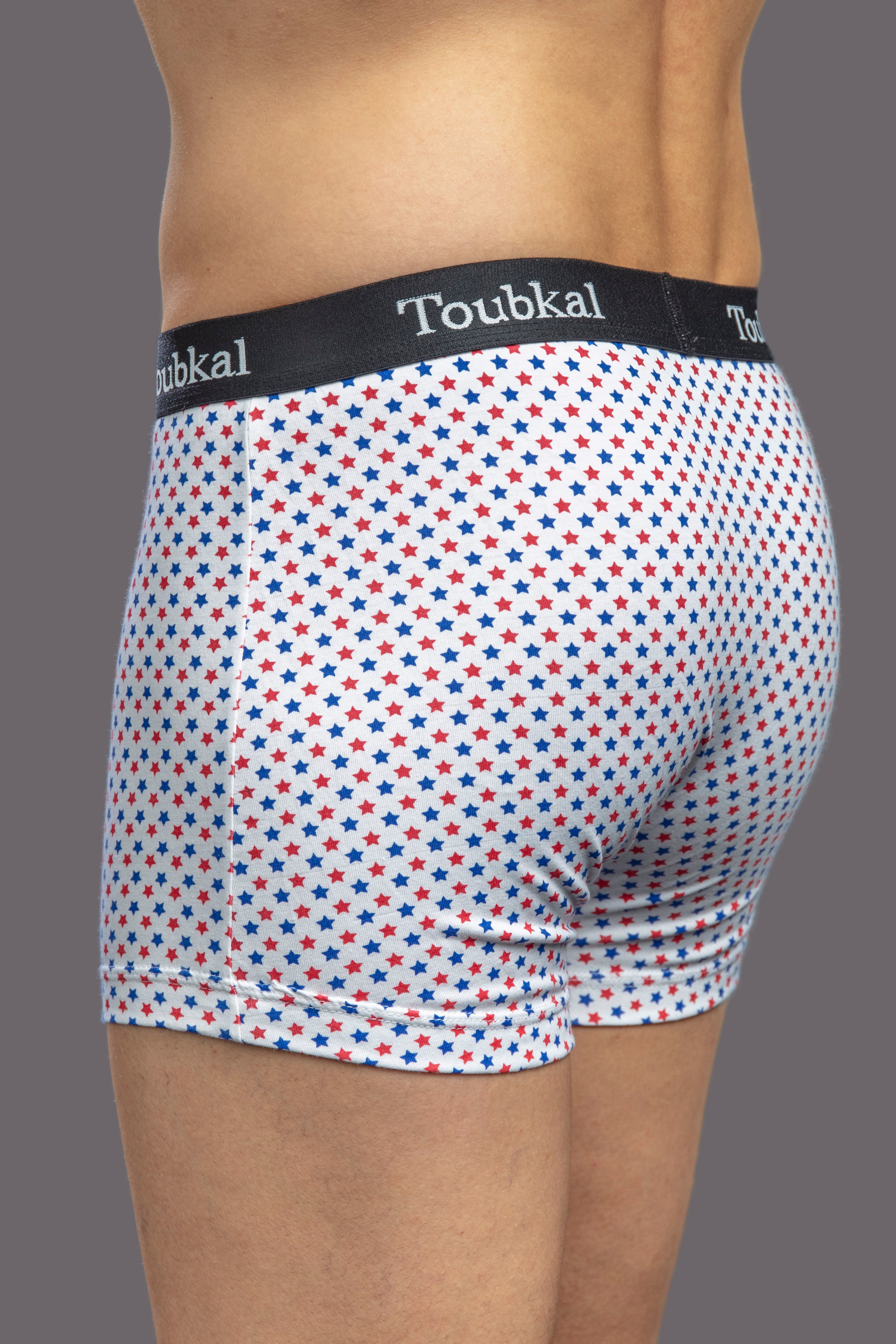 Boxer Ajusté Coton Imprimé Étoiles