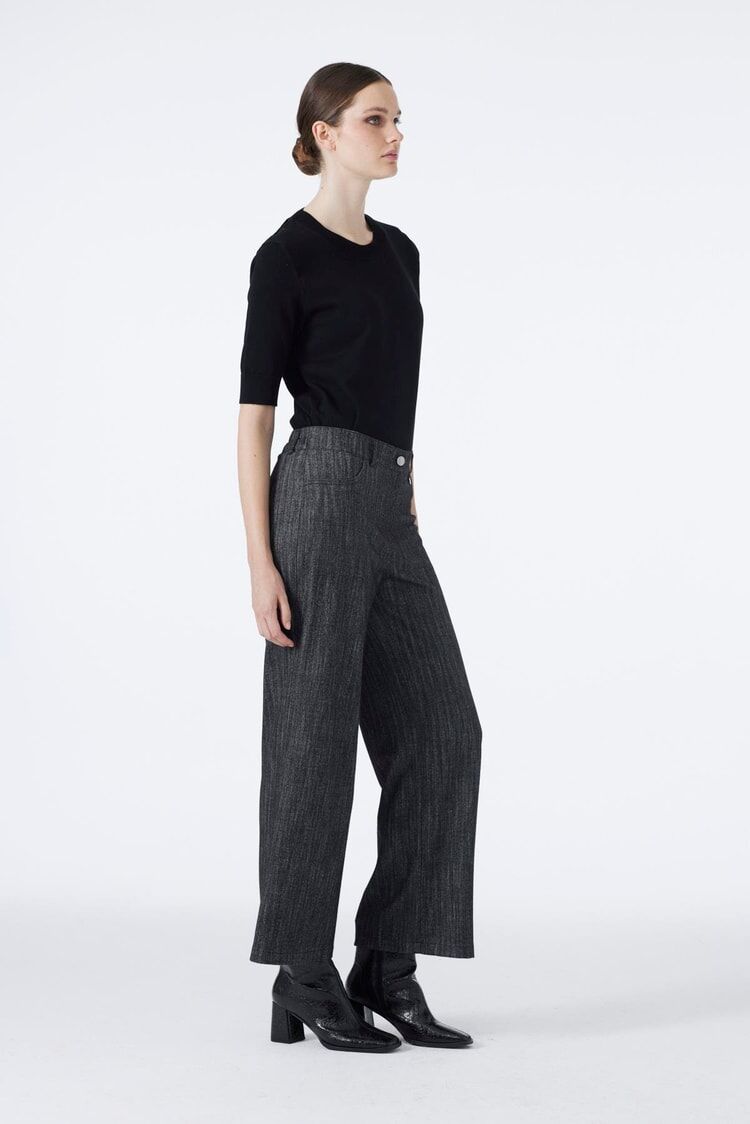 Pantalon coupe large à taille élastique thumbnail 1