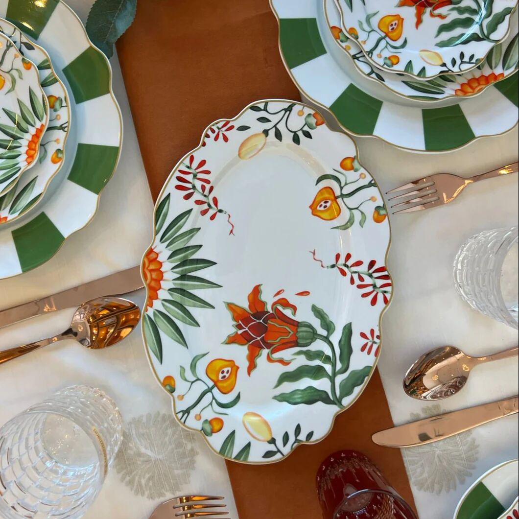 Ensemble de 2 plats rectangulaires – Fleur Lotus thumbnail 3