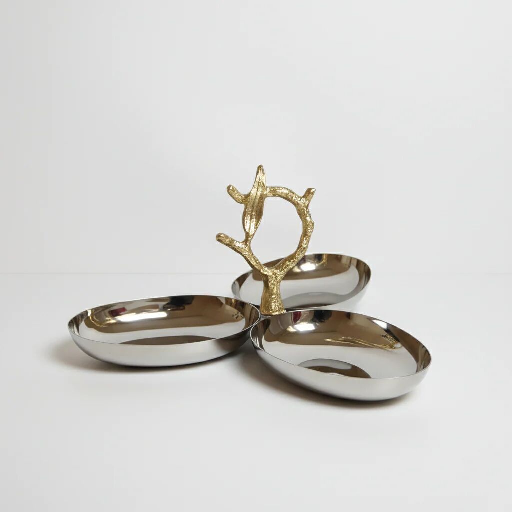 Trois coupelles ovales en inox thumbnail 3