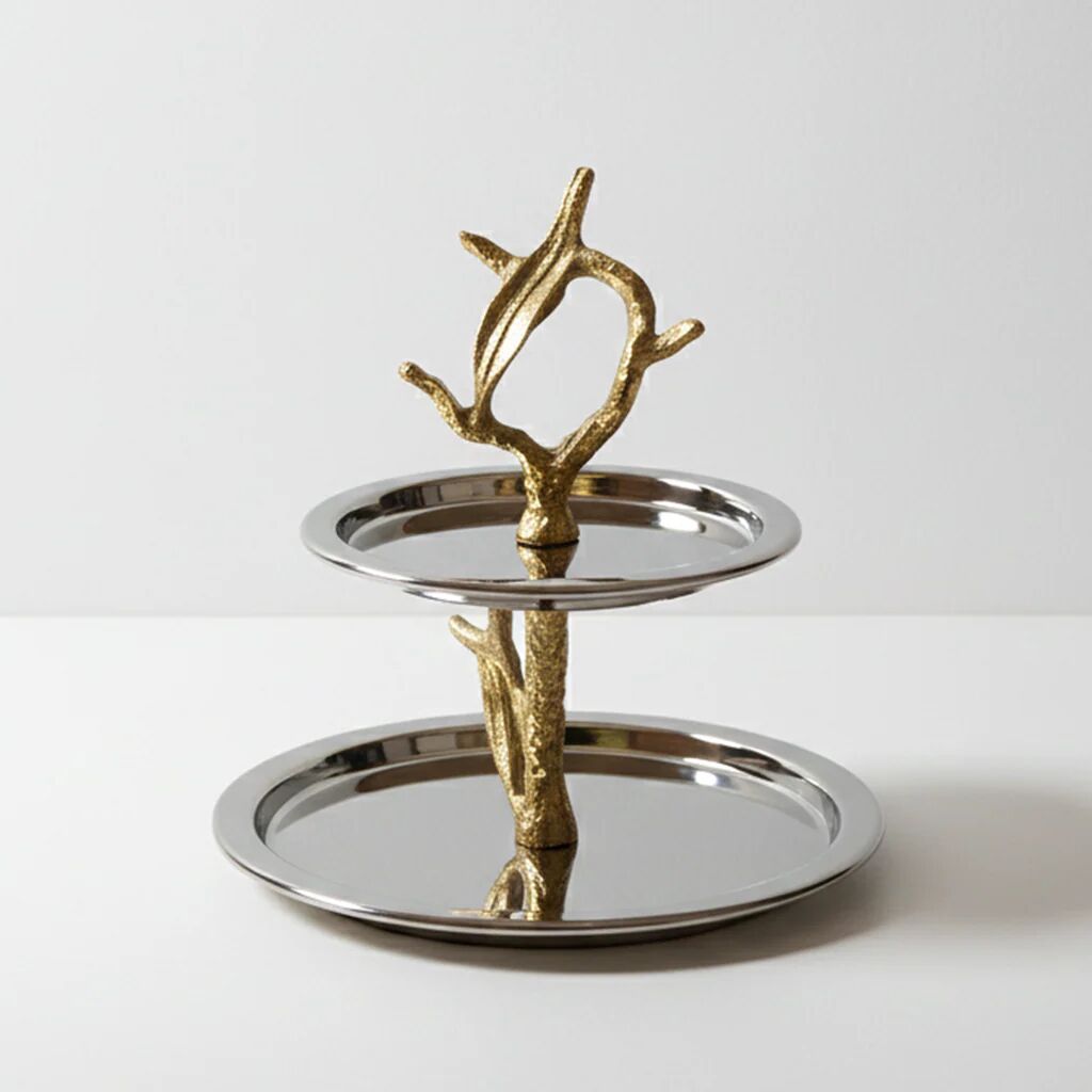 Présentoir À Deux Niveaux En Inox