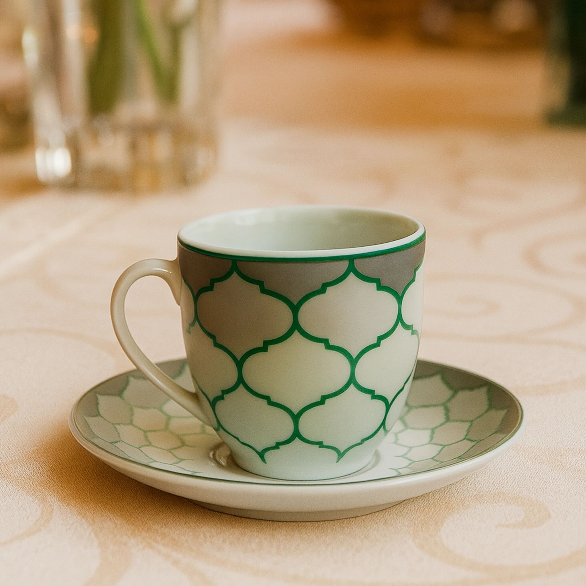 6 Tasses Et 6 Sous-tasses À Café Géométrique Marocain