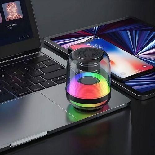 Bokaini Haut-parleurs Bluetooth portable avec son HD, éclairage RGB, Mini Speaker