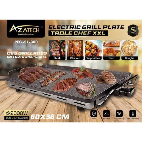 Plaque À Grillade Plancha Barbecue Électrique Acier Inoxydable Extra Large