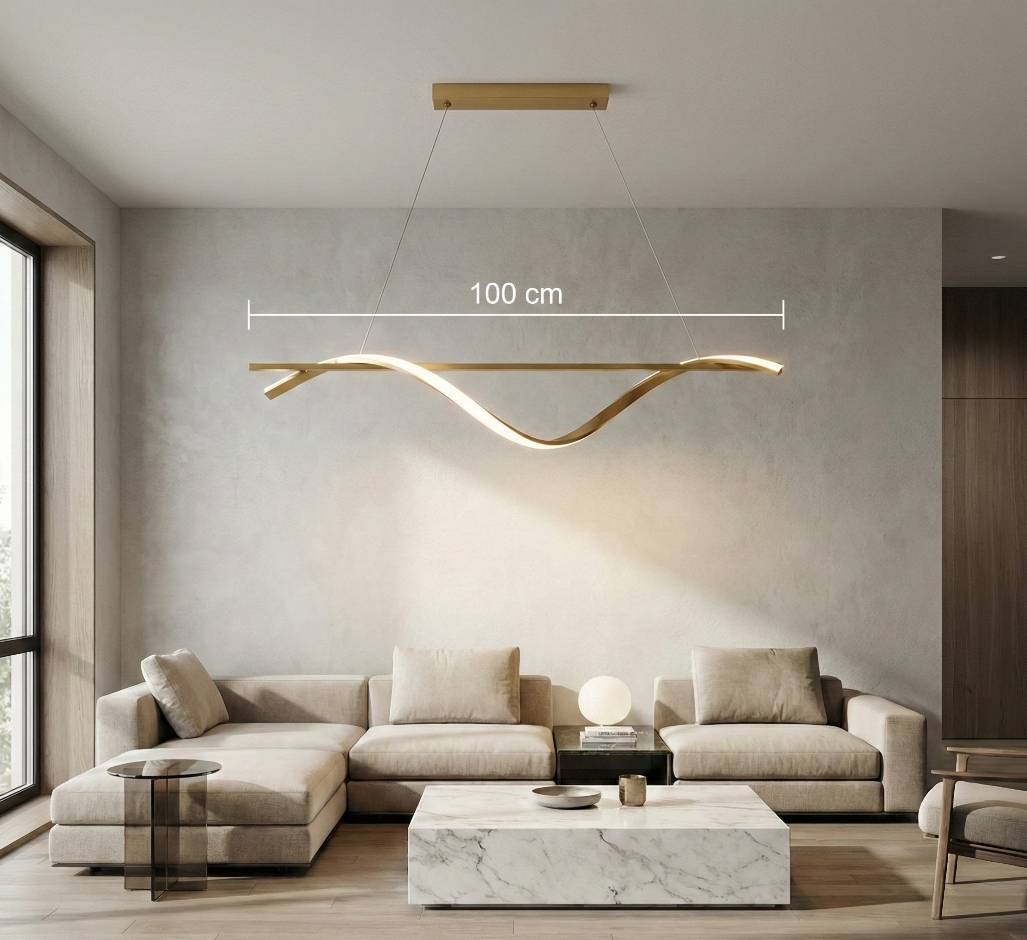 Lustre Led Design Moderne Ondulé