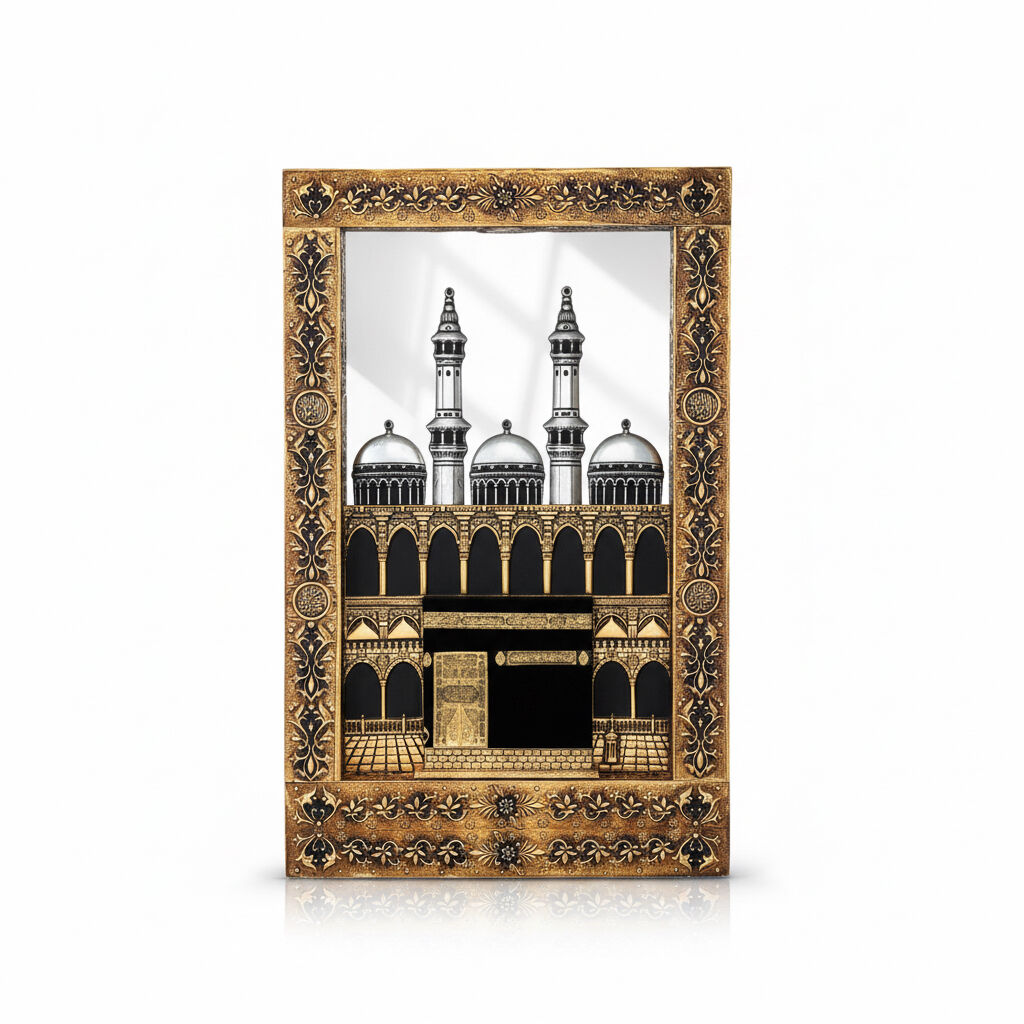 Tableau Décoratif De La Kaaba Avec Miroir Et Éclairage Led Intégré