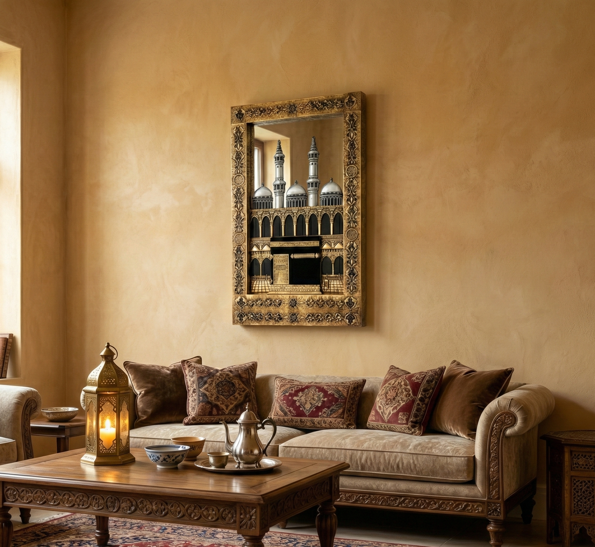 Tableau Décoratif De La Kaaba Avec Miroir Et Éclairage Led Intégré thumbnail 4