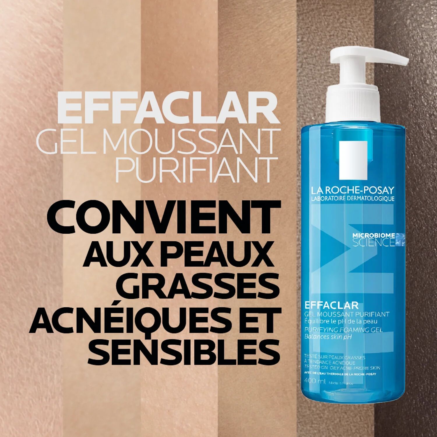Effaclar Gel Moussant Peau Grasse Acnéique | 400ml = Serviette & Effaclar Gel Miniatures thumbnail 4