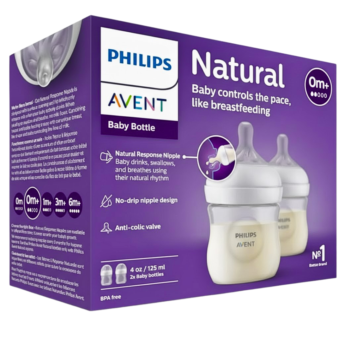 Biberon Natural Avec Tetine +0m 2x125ml Scy900/02