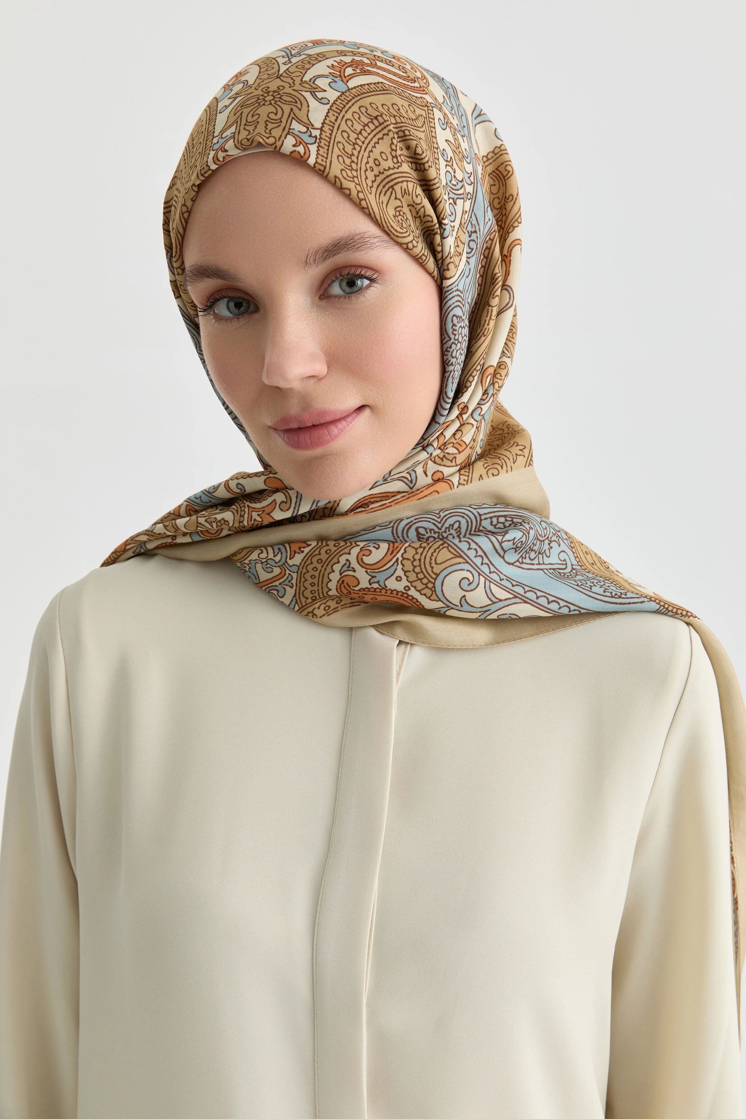 Châle Natural À Motif Ethnique