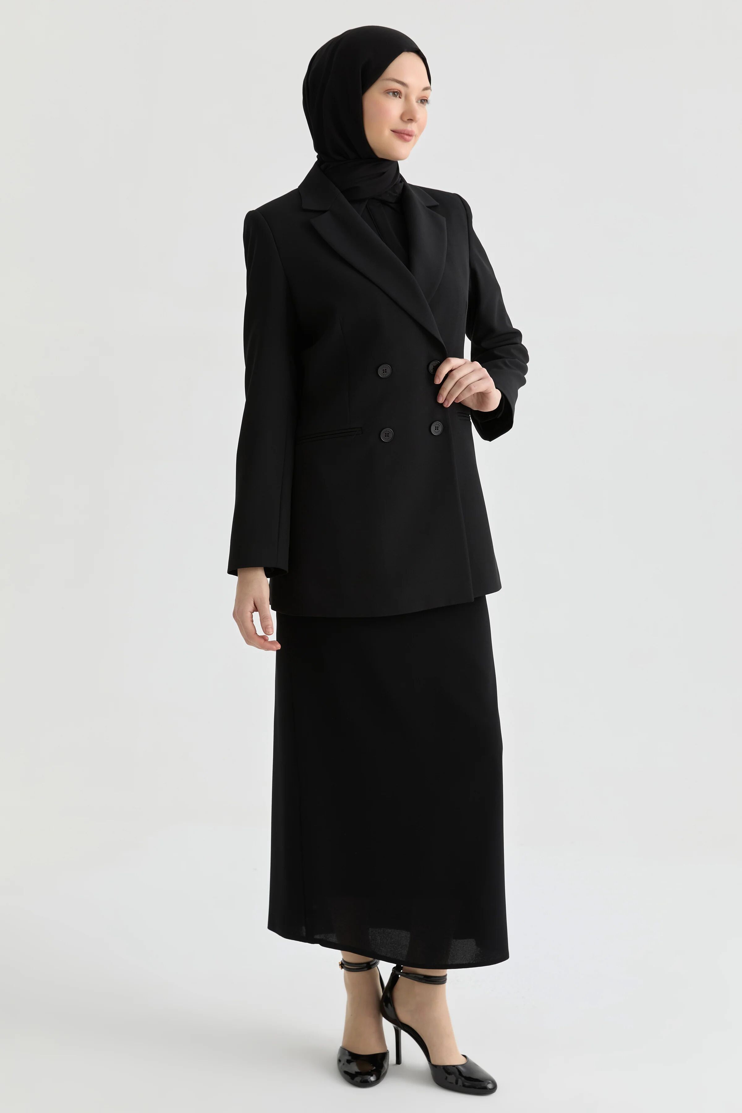 Veste Basique À Double Boutonnage