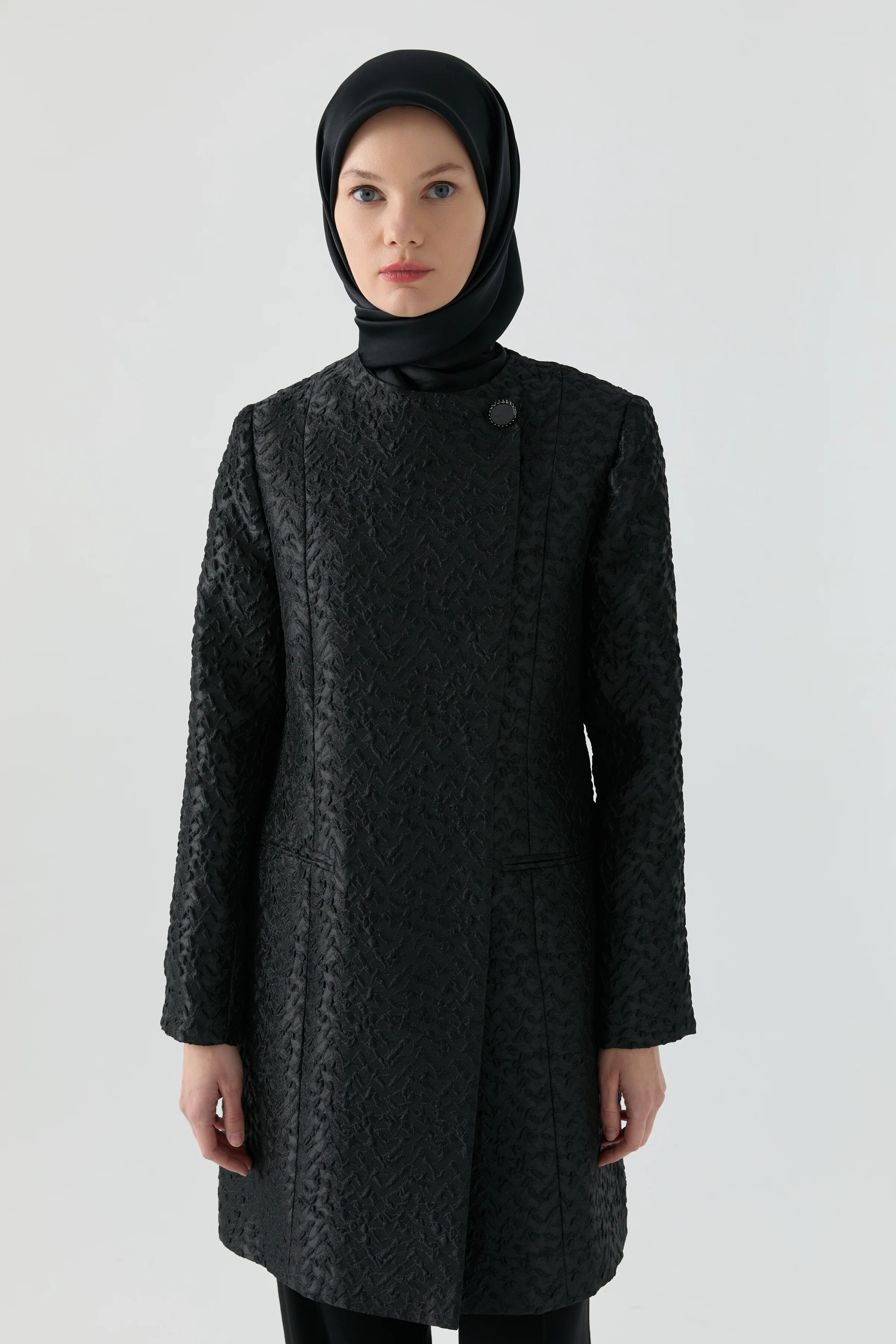 Veste Longue En Jacquard