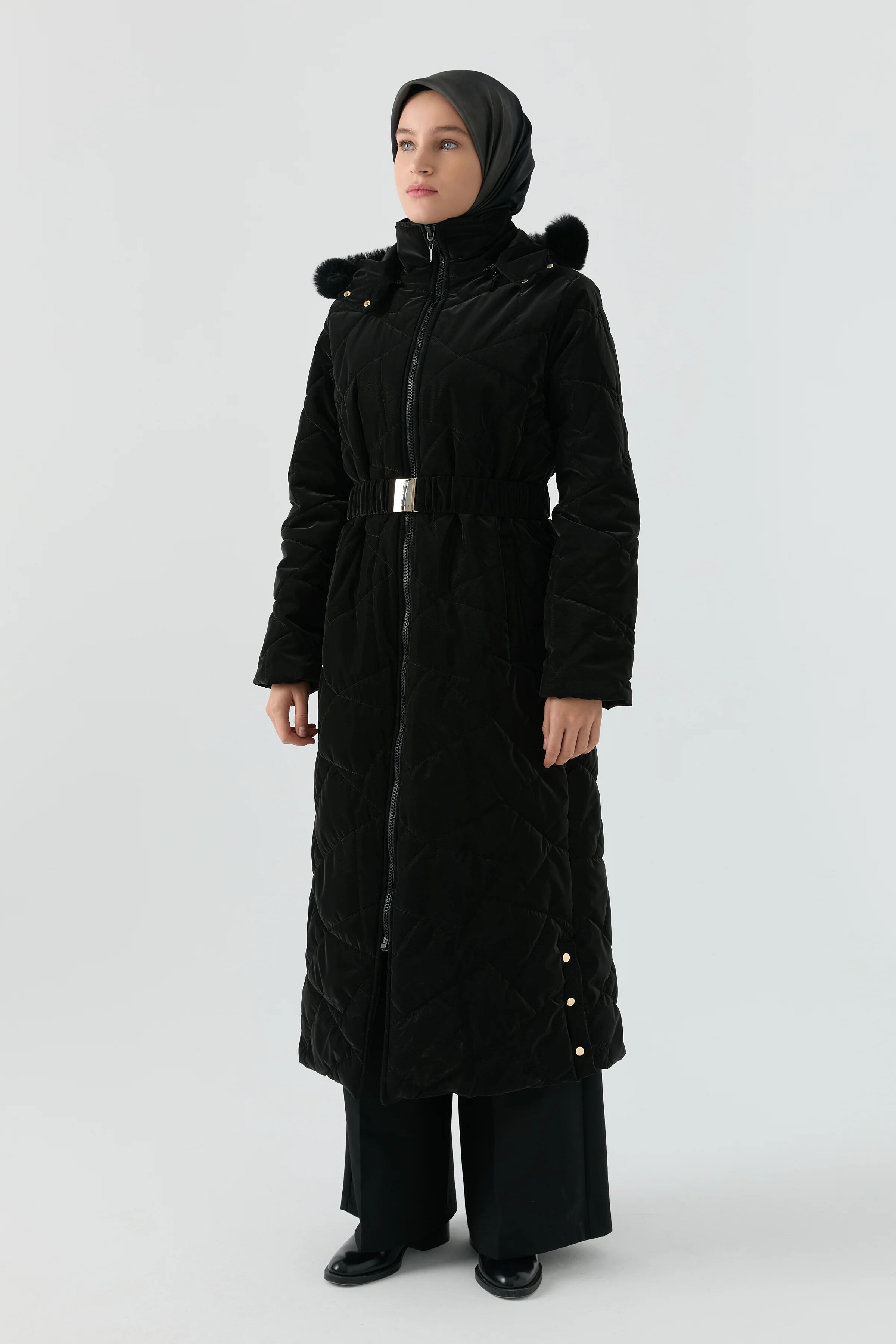 Manteau Matelassé À Motif Diamant
